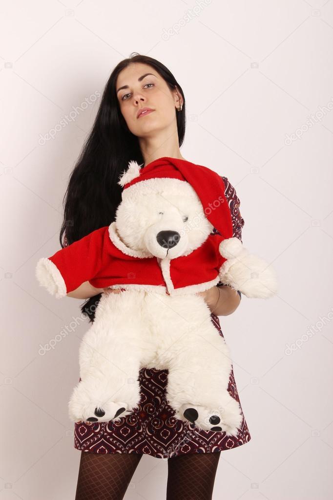 white christmas teddy bear