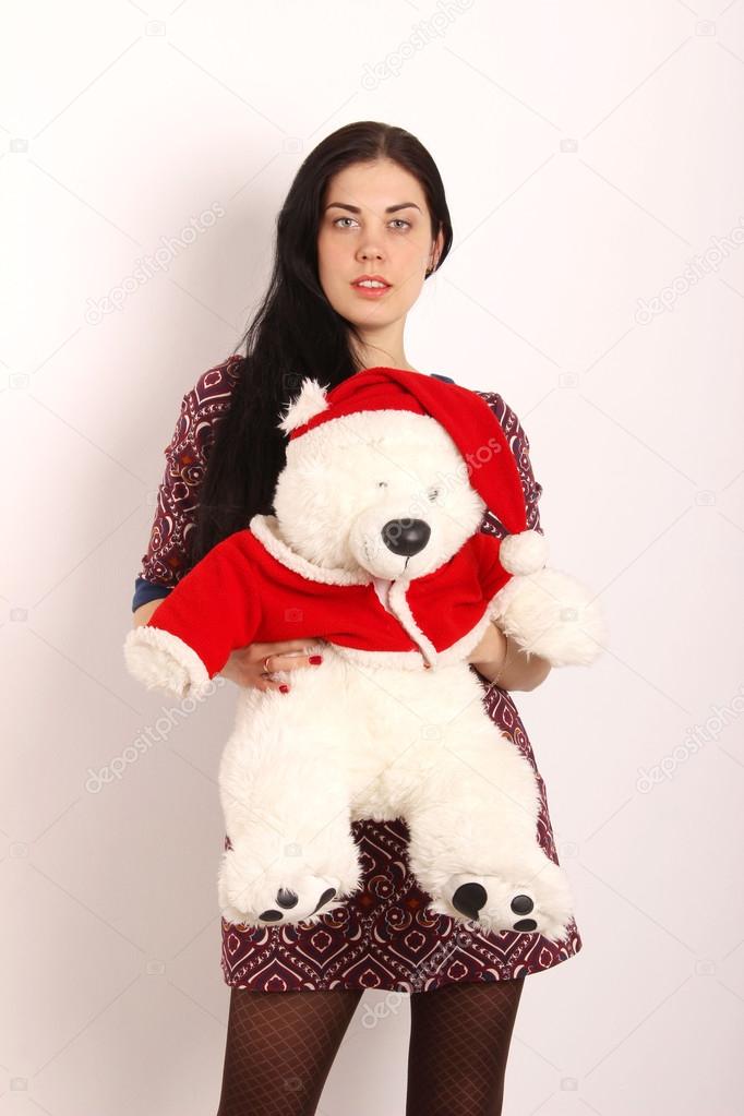 white christmas teddy bear