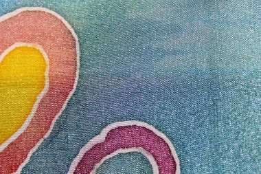 Bulanık arka plan. Renkli arka plan. Kumaş dokusu. Renkli doku kırpılmış atış.