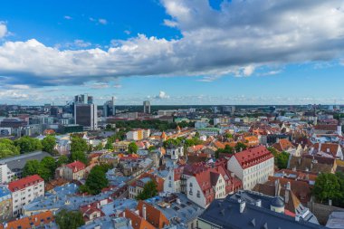Tallinn, Estonya - 05.07.2017 Tallinn havadan görünümü bir güze