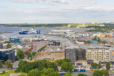 Tallinn, Estonya - 05.07.2017 Tallinn havadan görünümü bir güze