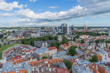 Tallinn, Estonya - 05.07.2017 Tallinn havadan görünümü bir güze