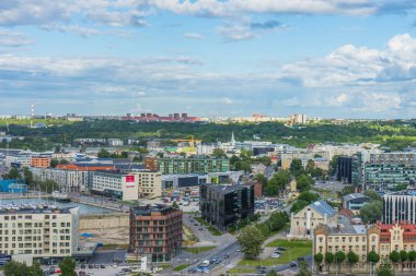 Tallinn, Estonya - 05.07.2017 Tallinn havadan görünümü bir güze