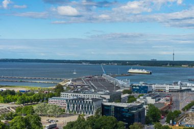 Tallinn, Estonya - 05.07.2017 Tallinn havadan görünümü bir güze