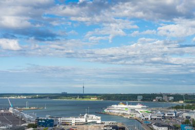 Tallinn, Estonya - 05.07.2017 Tallinn havadan görünümü bir güze