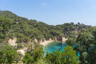 Cala Llorell beach Tossa de Mar, İspanya koyları