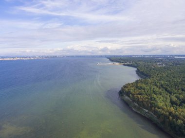 Tallinn Estonya, bölge Harjumaa cou Baltık denizde havadan görünümü