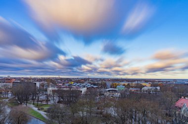 Tallinn, Estonya - 24.12.2017:View şehrin Tallinn, Estonya 
