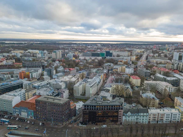 Widok z lotu ptaka Tallinn Old Town — Zdjęcie stockowe