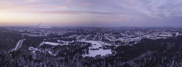 Flygfoto över staden Tallinn Estland i vinterdag, distriktet måste — Stockfoto