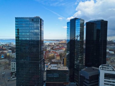 Tallinn Estonya şehrin havadan görünümü