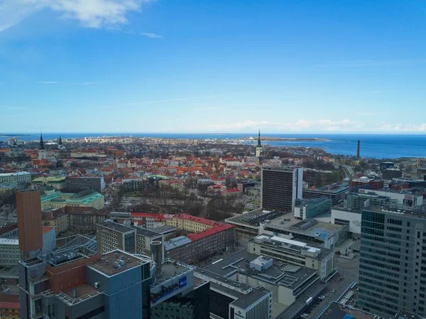 Letecký Pohled Město Tallinn Estonsko — Stock fotografie