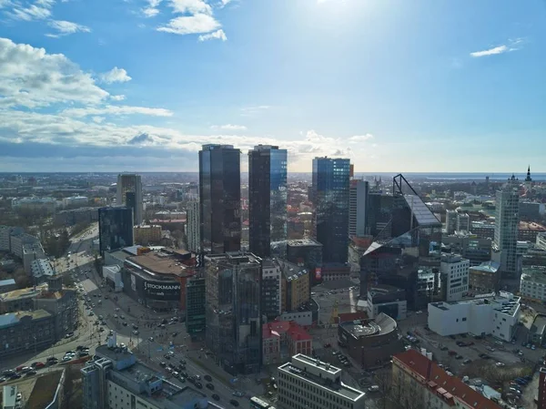 Luchtfoto Van Stad Tallinn Estland — Stockfoto