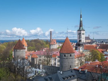 Eski Tallinn Estonya 'nın güzel manzarası