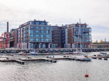 Estonya 'nın Tallinn şehrindeki Noblessner Limanı' nda yeni bir yerleşim yeri.