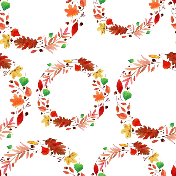 Akvarell hösten blad krans — Stockfoto
