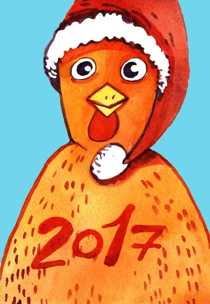 수채화 닭 그림 — 스톡 사진