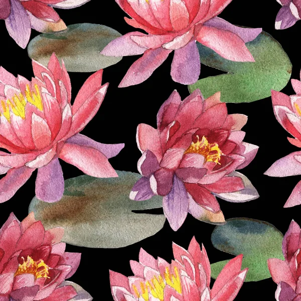 Kwiat lotosu akwarela — Zdjęcie stockowe