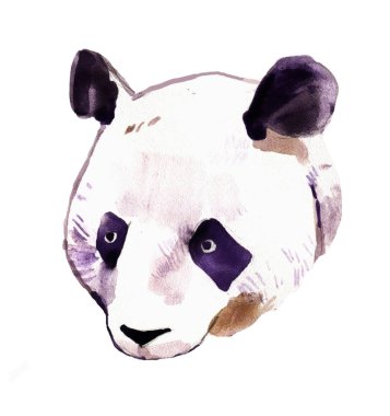 Panda suluboya. Ayı Panda ve bebek ayı. Ayı Panda suluboya illüstrasyon izole beyaz arka plan üzerinde