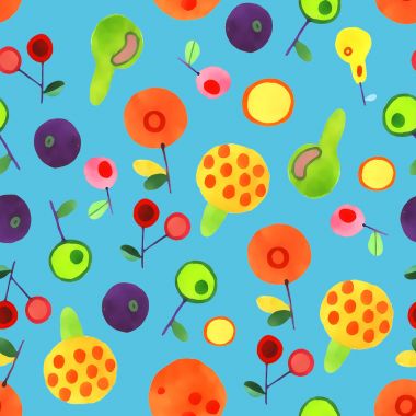 Sulu Boya meyve seamless modeli