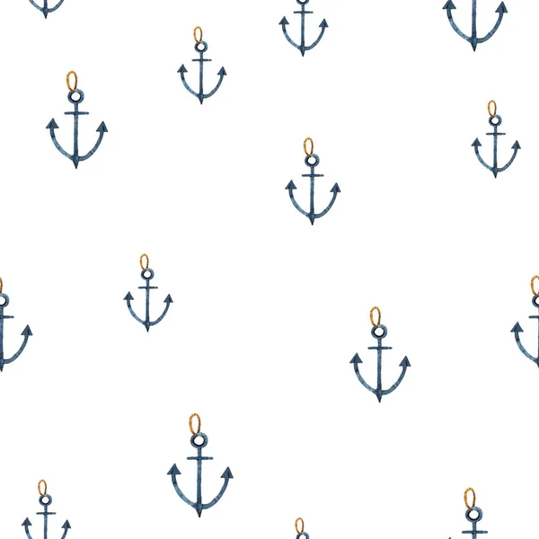 Watercolor seamless marine pattern. Background for greeting cards, invitations, kids party decorations — Stock Photo, Image