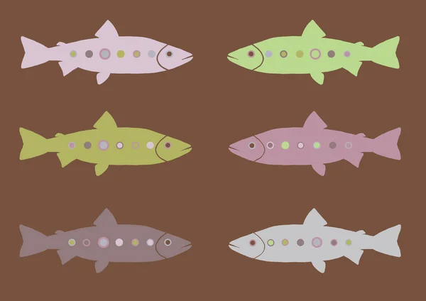 Ilustración del conjunto de peces — Foto de Stock