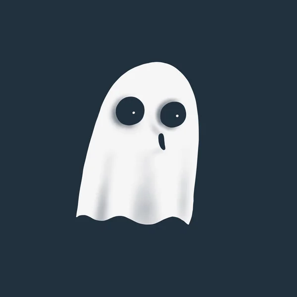 Illustration of cartoon fun ghost on white background — Stock Photo, Image