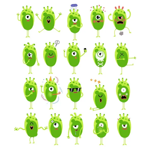 Ilustrace z monster emoji, samolepky sada pro váš design — Stock fotografie