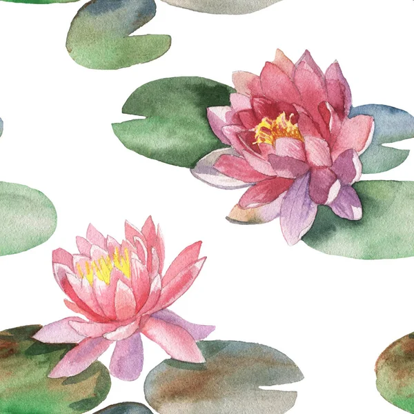 Aquarel lotus naadloze patroon — Stockfoto