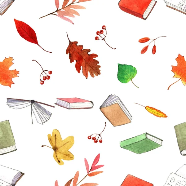 Suluboya kitaplar Dikişsiz desen illüstrasyon. El Sta boyalı