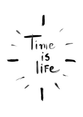 Beyaz arka plan üzerinde el yazısı letternig izole hayat Zamanı