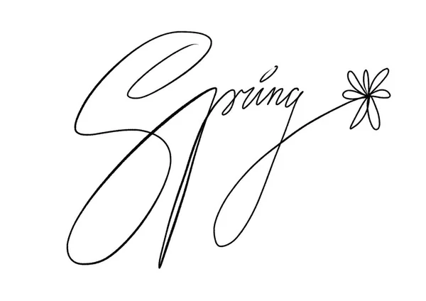 Primavera Letternig Manuscrito Isolado Fundo Branco — Fotografia de Stock