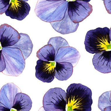 Seamless pattern with flowers. Watercolor illustration. clipart