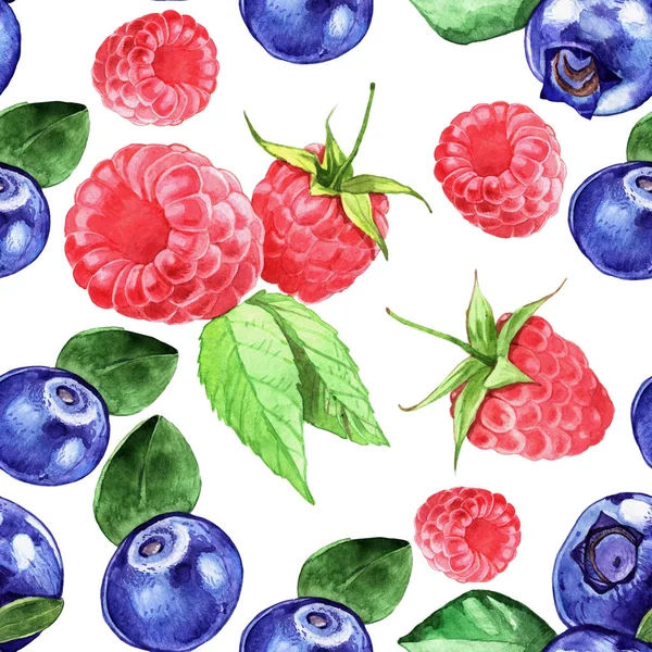 흰색 배경에 고립 수채화 열매 원활한 패턴 — 스톡 사진