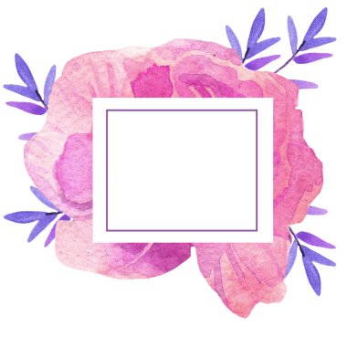 suluboya yaz çerçeve çiçek şekil