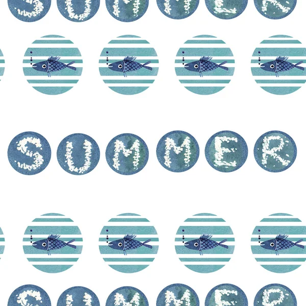 Aquarell Sommer Meer Hintergrund — Stockfoto