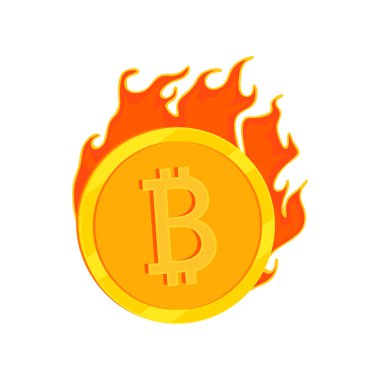 Altın sikke ve yangın vektör simgesi