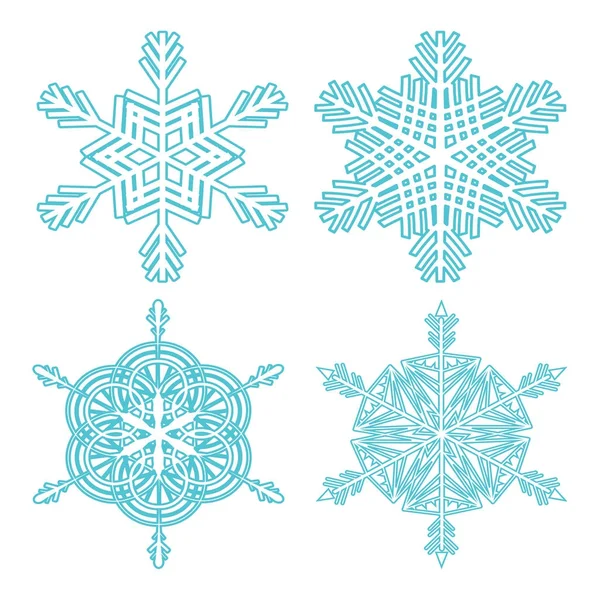 Vector snowflakes of different shapes — Stock Vector