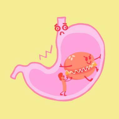 Harmful food stretches the stomach clipart