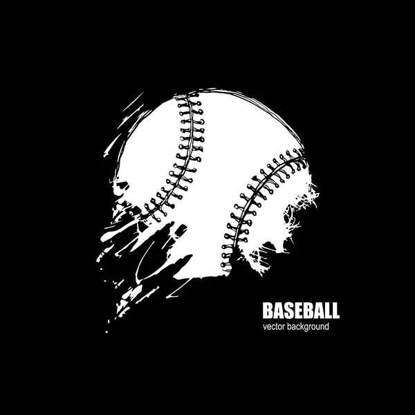 Bola de basebol. Imprimir na T-shirt. Logotipo desportivo. Fundo de grunge. Desenho manual. Esboço . — Vetor de Stock