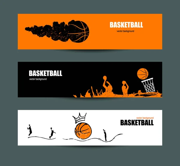 Diseños vectoriales para baloncesto, una colección de volantes deportivos para el juego — Archivo Imágenes Vectoriales