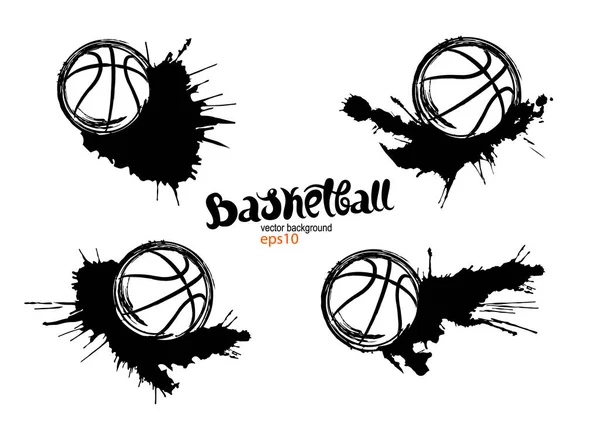 Baloncesto. Bola abstracta, set vector ilustración para el deporte . — Archivo Imágenes Vectoriales