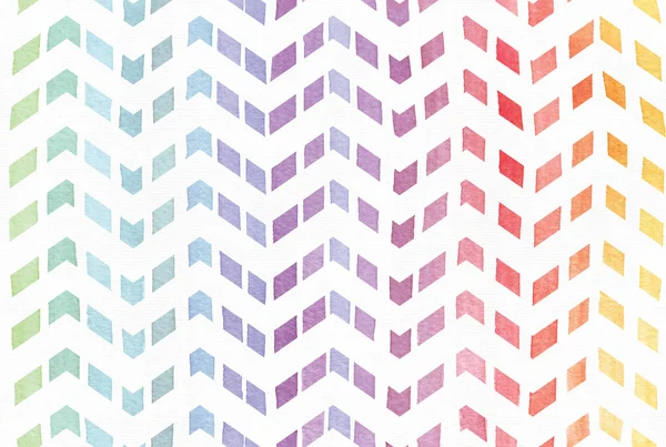 Gradient splattered rainbow background in zigzag pattern, hand drawn with watercolor ink. Seamless painted pattern, good for decoration. Imperfect illustration. Pastel bright colors. — Stock Photo, Image