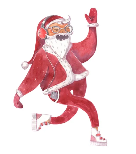 Grande illustrazione raster con disegnato a mano bella hipster Santa C — Foto Stock