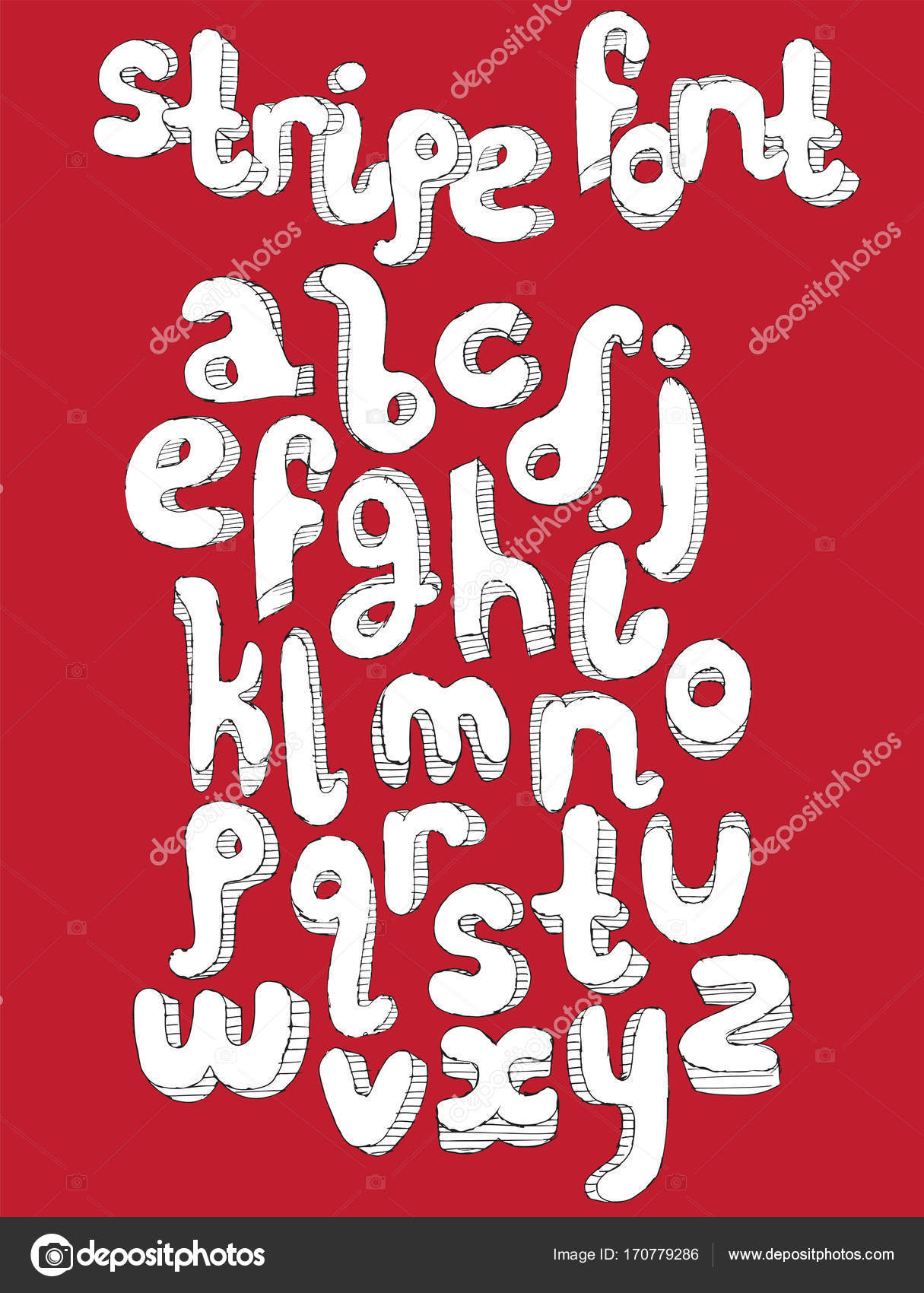 Insieme Di Vettore Con Sequenza Di Lettere In Bianco E Nero