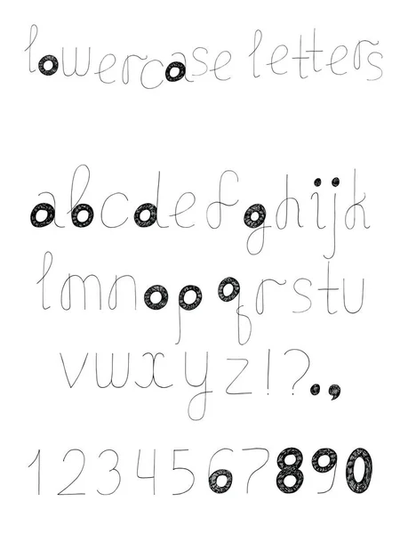 Vector instellen met alfabet letters opeenvolging van A tot Z. Hand getrokken Engelse lettertype ontwerp, versierd met hatch. — Stockvector