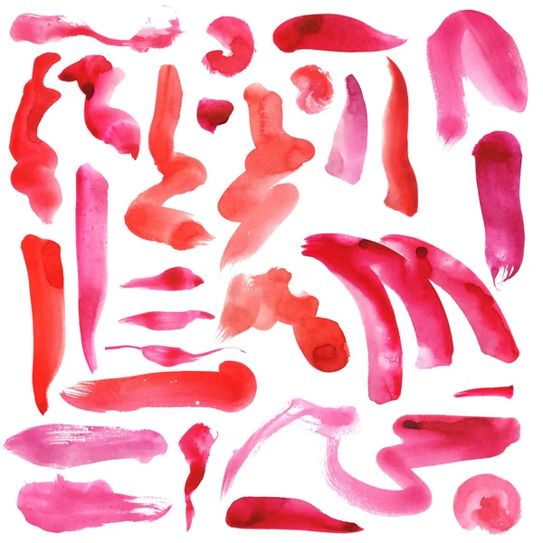 Groot raster illustratie met roze heldere aquarel penseelstreken. — Stockfoto