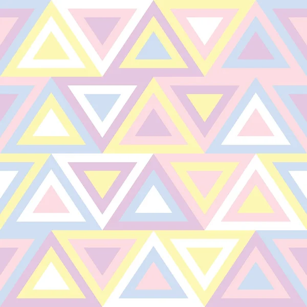 Patrón sin costura abstracto en colores pastel. Diseño basado en triángulos geométricos coloreados al azar. Lindo vector ilustración — Vector de stock