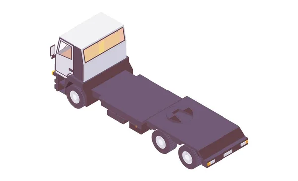 Isometric Truck Tractors Cargo Delivery Isolated White — Stock Vector