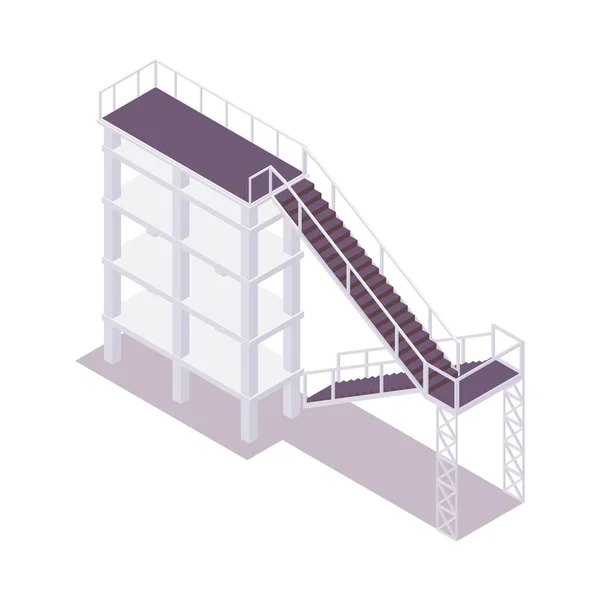 Isometrische Treppe Mit Weiß Isolierten Plattformen Gut Für Aqua Und — Stockvektor